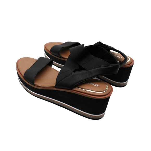KENNETH COLE NEW YORK Womens Leather Open Toe Wedge Sandals - Picture 6 of 7